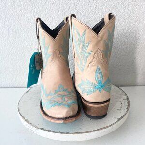 Lane LEXINGTON Womens Cowboy Bootie Sz 10 Sand and Stream Western Cowgirl Boots